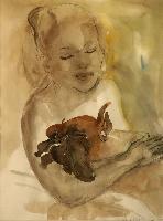 M�dchen mit Hund